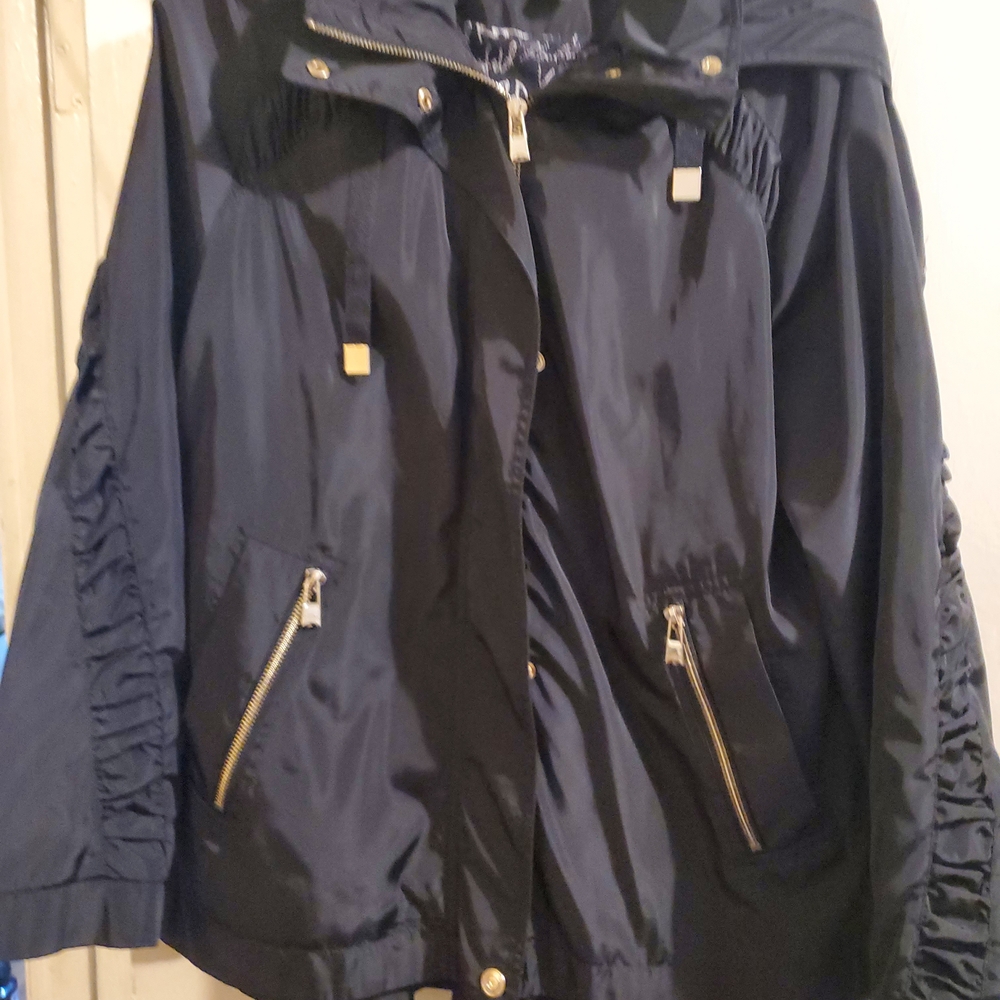 Karl Lagerfeld Black Utility Jacket with Gold Accents